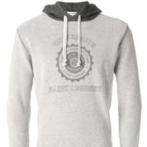 NWT YSL SAINT LAURENT INSIDE-OUT LOGO HOODIE XS
